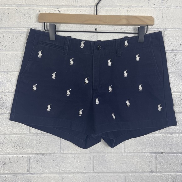 Ralph Lauren Sport Pants - Ralph Lauren Sport Shorts Womens Size 6 Navy Blue Embroidered Pony Chino Summer